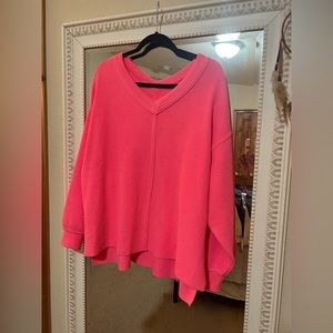 Aerie Wonder Textured V-Neck Sweatshirt